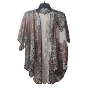 Charlotte Russe Kimono Open Front Paisley Print Cover‎ Up S